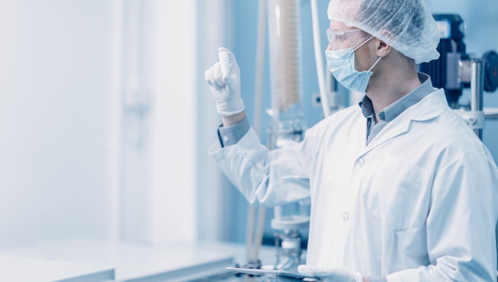 Medicine,Factory,Scientist,Worker,Work,In,Laboratory,Plants,Process.,Medical