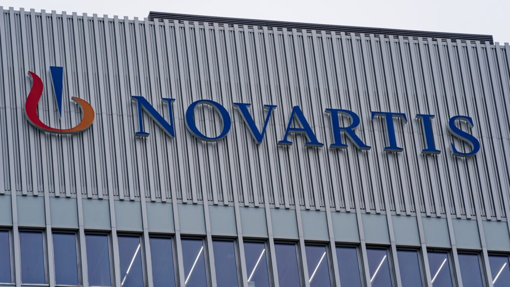 Close-up,Of,Office,Tower,With,Logo,Of,Swiss,Pharmaceutical,Company